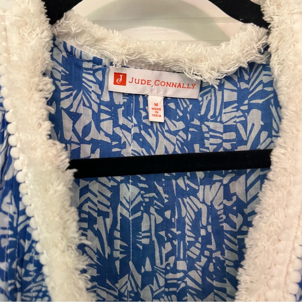 Jude Connally Larissa Dress Cotton Voile. Blue and white floral. Summer dress - Picture 2 of 8
